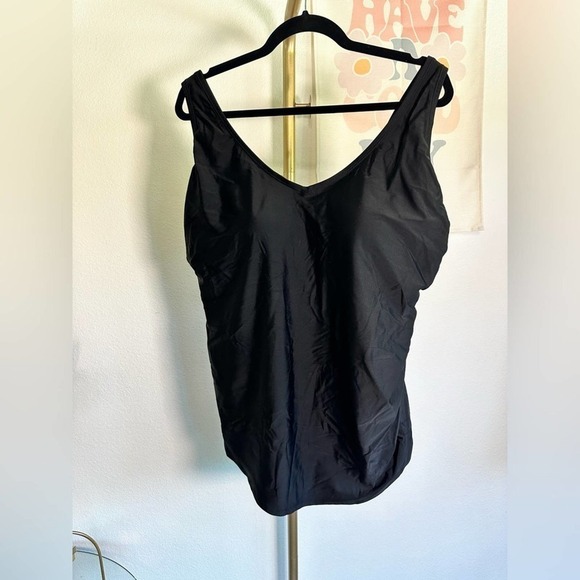 NWOT - SWIM365 Black Sarong one piece Swimsuit - Picture 1 of 5
